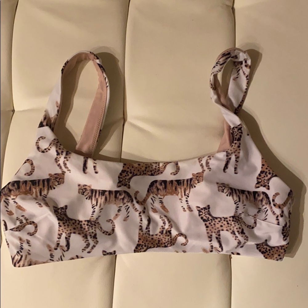 Leopard print aerie bikini top